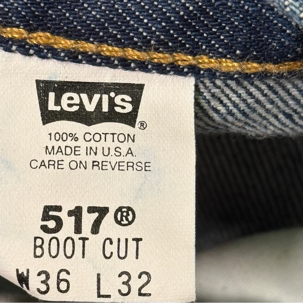 VTG Y2K Levi's 517 100% Cotton Dark Denim Bootcut Jeans Men's 36x32 Casual Pants